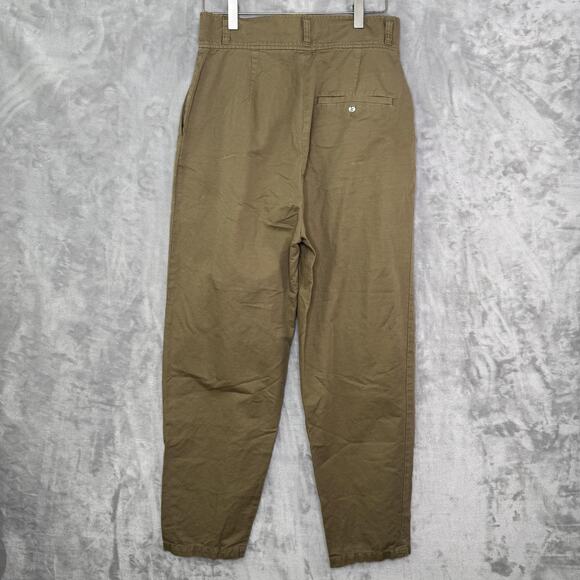 J Brand Pants Womens 27 Olive High Rise Pleated Tapered Linen Blend Pockets - Picture 2 of 12